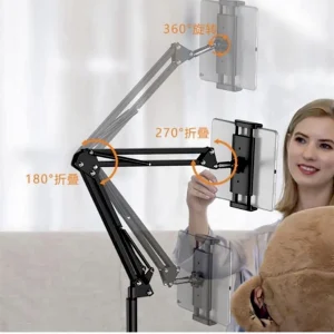 Tablet Floor Stand, Height Adjustable Telescopic Cell Phone Holder,Lazy Mount