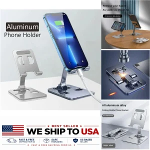 Universal Foldable Aluminum Desk Phone Holder Stand for Tablet, Adjustable
