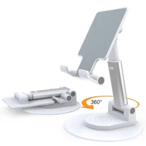 Foldable Phone Stand Adjustable Angle Height Phone Holder for Desk 360° Rotation